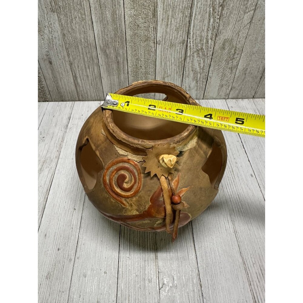Vtg Indian Tribal Pottery Clay Vase Home Decor Collector Piece Stirrup Spout 6" - Picture 8 of 9